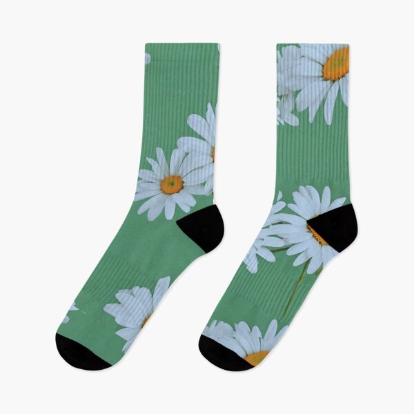 Aperçu de l'œuvre Marguerites blanches classiques sur fond vert créée et vendue par SerenebySL.