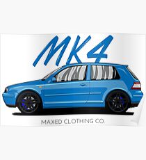 VW Golf MK4 MKIV (blue) Poster