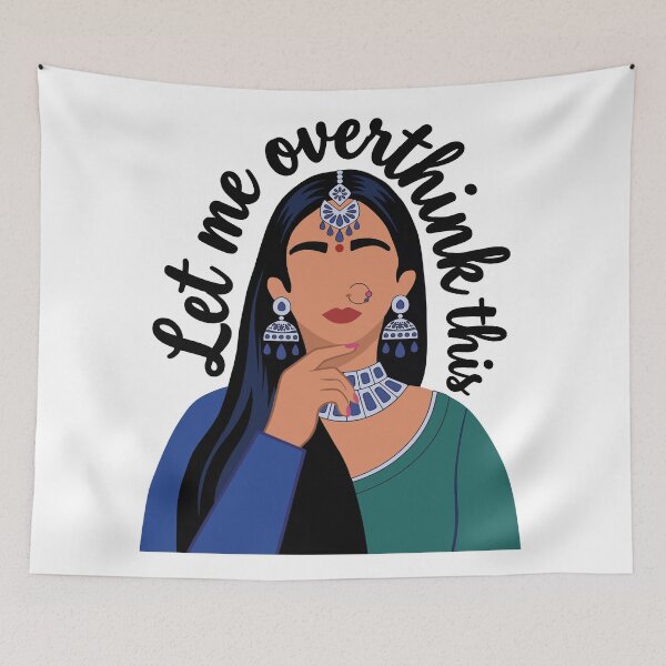 Item preview, Let me overthink this Desi Girl Funny Quote Slogan designed and sold by alltheprints.