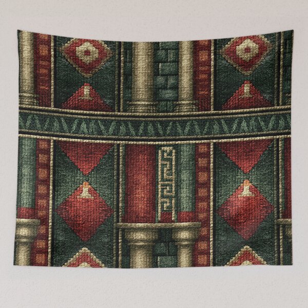 Item preview, Imperial Red and Green Vertical Tapestry Art designed and sold by Piotrek0001.