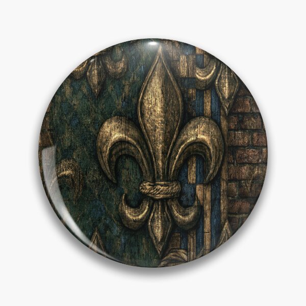 Item preview, Green Fleur-de-Lis on Dark Polished Wood designed and sold by Piotrek0001.