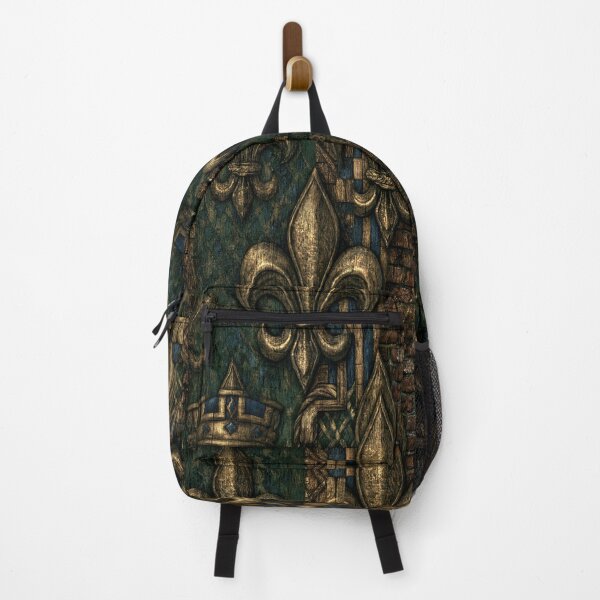 Item preview, Green Fleur-de-Lis on Dark Polished Wood designed and sold by Piotrek0001.