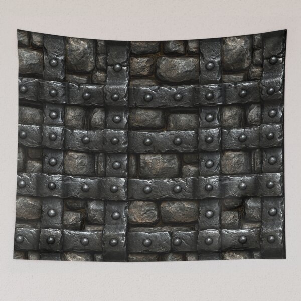 Item preview, Dark Charcoal Stone Wall with Iron Bolts designed and sold by Piotrek0001.