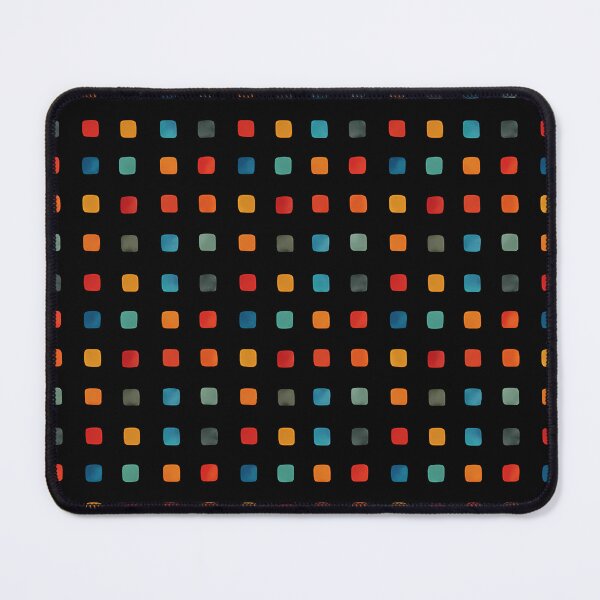 Item preview, Colorful Abstract Square Dots on Black Background designed and sold by zenjiinspired.