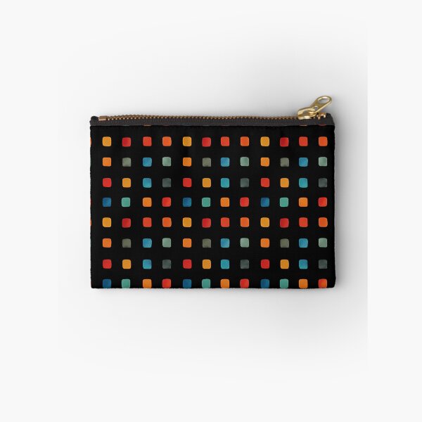 Item preview, Colorful Abstract Square Dots on Black Background designed and sold by zenjiinspired.