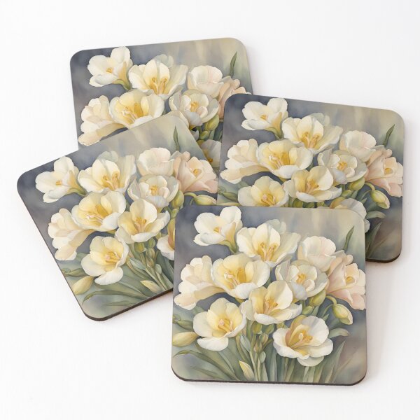 Item preview, Freesias Vintage Watercolour designed and sold by SerenebySL.