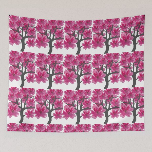 Item preview, pink cherry blossom floral art designed and sold by introvertarts.