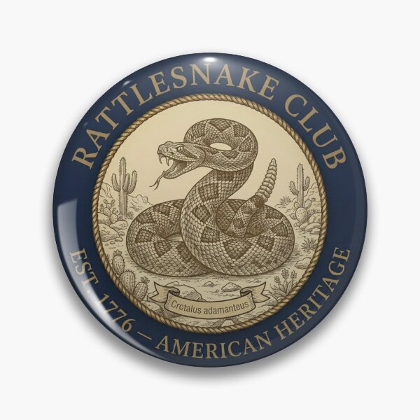 Item preview, Rattlesnake Club American Heritage Vintage Badge designed and sold by CalmCapy Co.