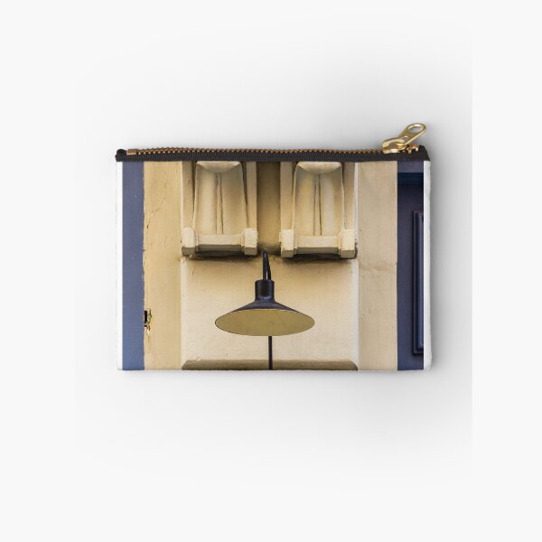 Item preview, Vintage Black Wall Lamp With Decorative Plaster Corbel on Historic Cream Building Façade Exterior Detail designed and sold by Nmallia.