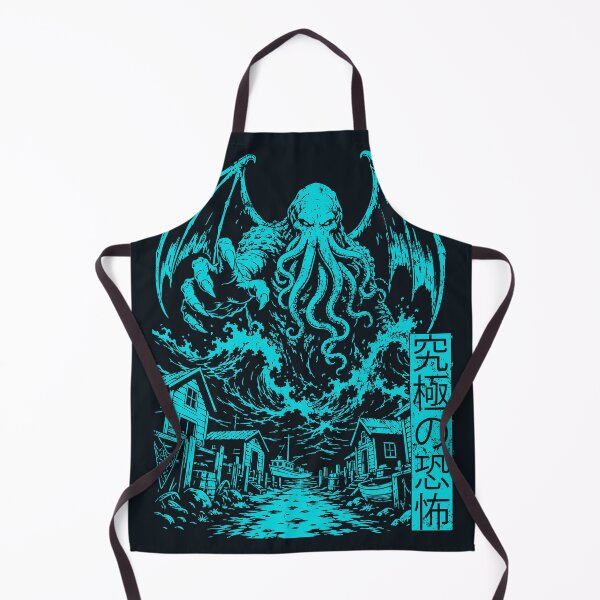 Item preview, Retro Japanese Cthulhu Kaiju Terror Cyan Vintage Style Streetwear designed and sold by ShirtRemarks.