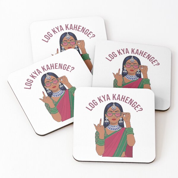 Item preview, Log Kya Kahenge  Desi Girl Funny Quote Slogan designed and sold by alltheprints.
