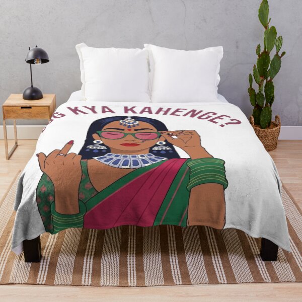 Item preview, Log Kya Kahenge Desi Girl Funny Quote Slogan designed and sold by alltheprints.