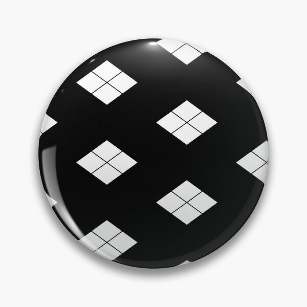 Item preview, Takeda Shingen Crest - Takeda Bishi Samurai Mon White Black Tile / Japanese Crest designed and sold by 戦国まーけっと SENGOKU MARKET.