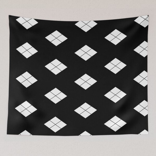 Item preview, Takeda Shingen Crest - Takeda Bishi Samurai Mon White Black Tile / Japanese Crest designed and sold by 戦国まーけっと SENGOKU MARKET.