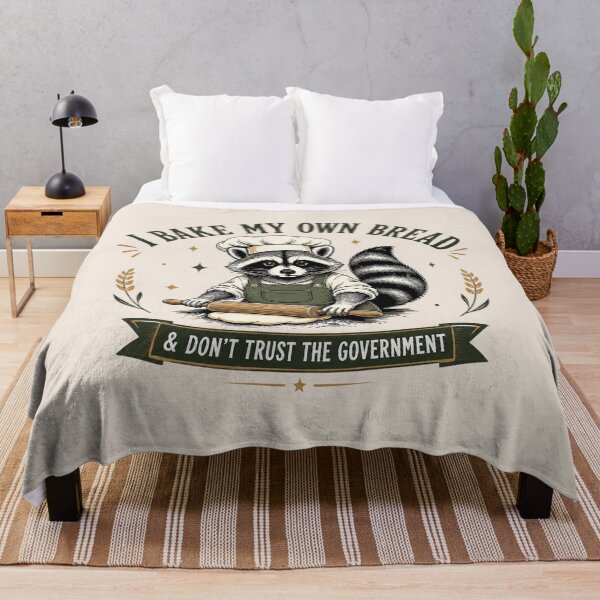 Item preview, I Bake My Own Bread and Don't Trust the Government Raccoon, Funny Anti-Government, Sourdough Starter Bread designed and sold by Cchotlan.