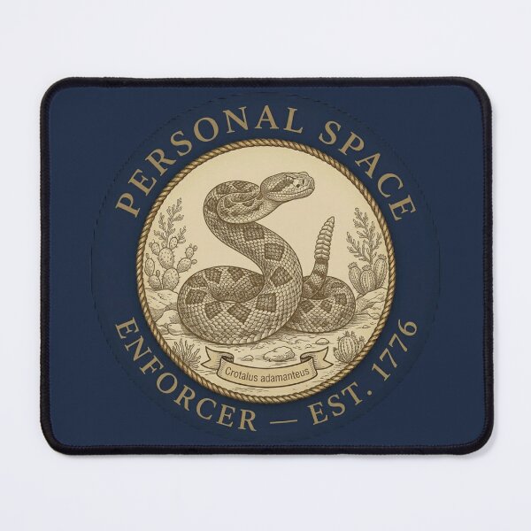 Item preview, Personal Space Enforcer Rattlesnake Club Badge designed and sold by CalmCapy Co.