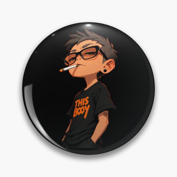 Item preview, Cool Bad Boy Anime Guy Streetwear Glasses Cigarette Vintage Art designed and sold by Shakhbata-1.