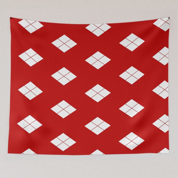 Item preview, Takeda Shingen Crest - Takeda Bishi Samurai Mon White Red Tile / Japanese Crest designed and sold by 戦国まーけっと SENGOKU MARKET.