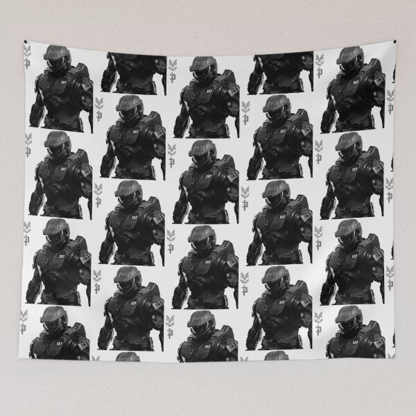 Item preview, Halo Vintage Legendary Unsc Master Chief Silhouette And Iconic Gaming Quotes Fan Art designed and sold by Alyzah-Maughan.