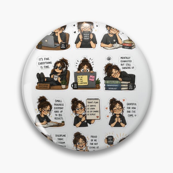 Item preview, Cute Relatable Study Motivation Sticker – Funny Student Life designed and sold by CosmoMerchStore.