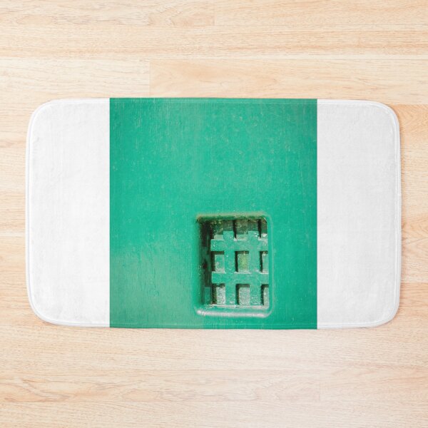 Item preview, Green Textured Metal Vent On Painted Door Close-Up Minimal Industrial Architectural Detail designed and sold by Nmallia.