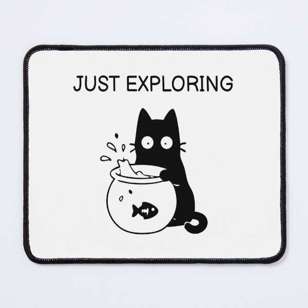 Item preview, JUST EXPLORING Funny Black Cat Sticker designed and sold by FUEGO & NOX.