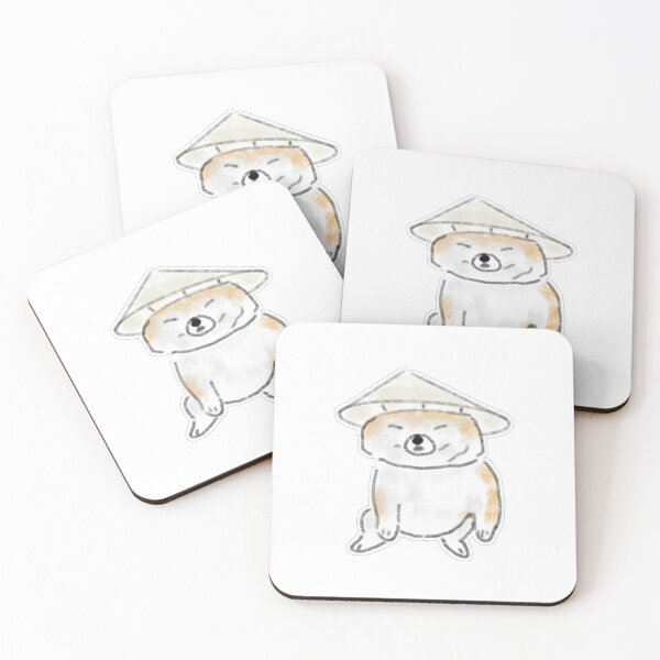 Item preview, Cute Dog Wearing Straw Hat Shiba Inu Art designed and sold by raun.draw.