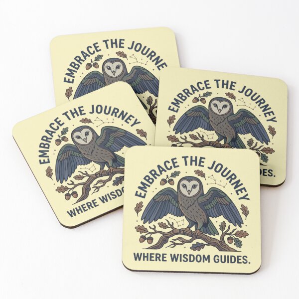 Item preview, “Owl Wisdom Journey – Inspirational Quote designed and sold by Dogandesighn.