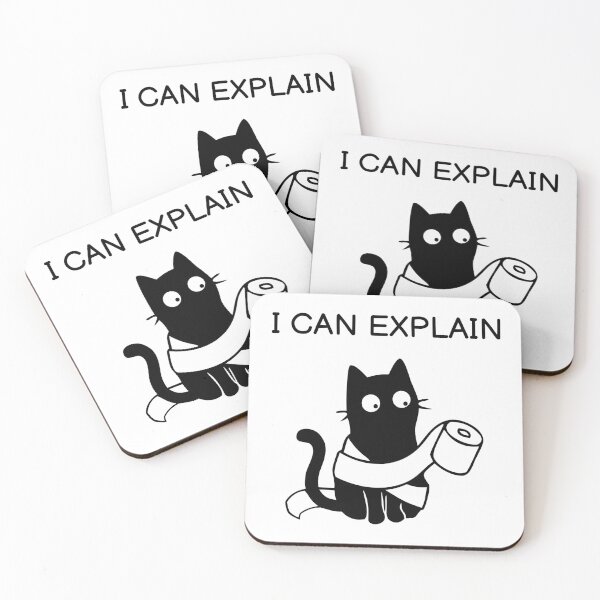 Item preview, I CAN EXPLAIN Funny Black Cat Sticker designed and sold by FUEGO & NOX.