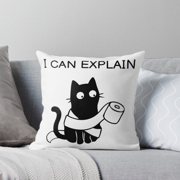 Item preview, I CAN EXPLAIN Funny Black Cat Sticker designed and sold by FUEGO & NOX.