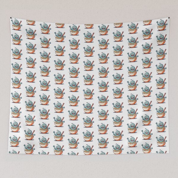 Item preview, Funny Blue Monster Ramen Bowl Cute Noodle Lover designed and sold by designerbhai009.