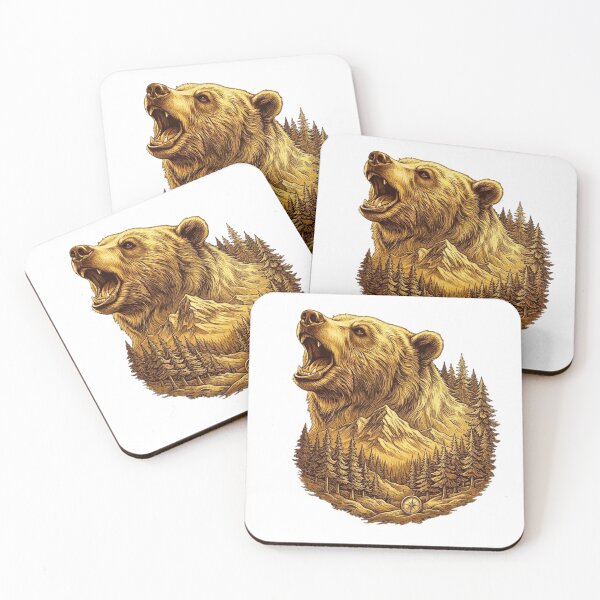 Item preview, Golden Bear Wilderness Woodcut Vintage Shirt designed and sold by GabeMountainArt.