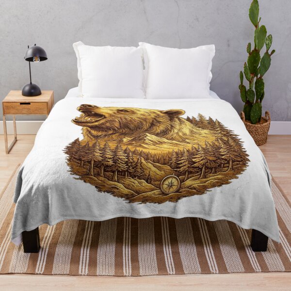 Item preview, Golden Bear Wilderness Woodcut Vintage Shirt designed and sold by GabeMountainArt.