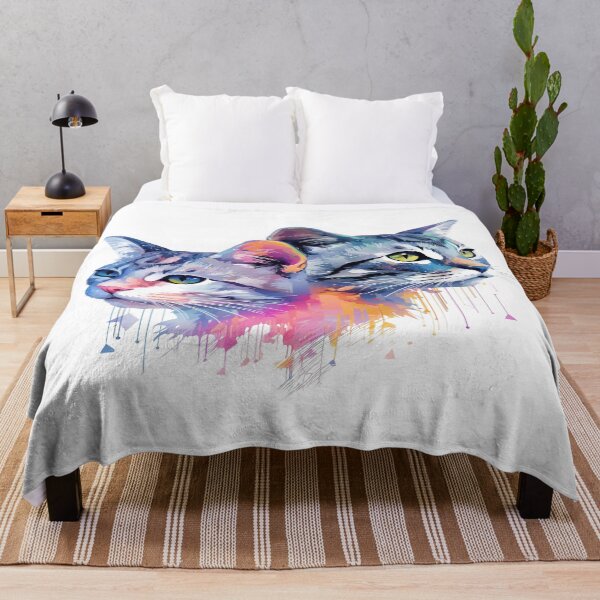 Item preview, Cosmic Color Cats – Vibrant Abstract Cat Portrait designed and sold by Awarrie.