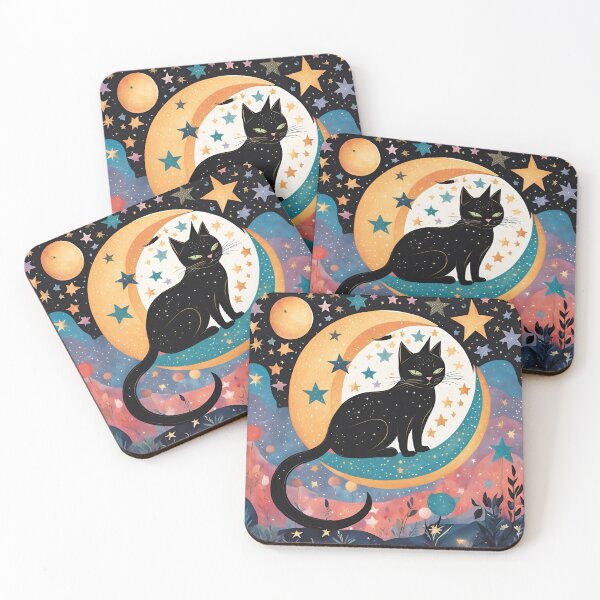 Item preview, Cosmic Companion Black Cat Colourful designed and sold by SerenebySL.