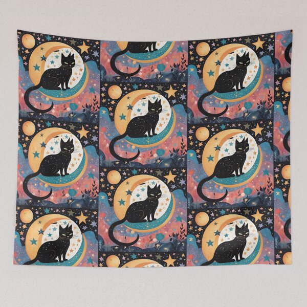 Item preview, Cosmic Companion Black Cat Colourful designed and sold by SerenebySL.