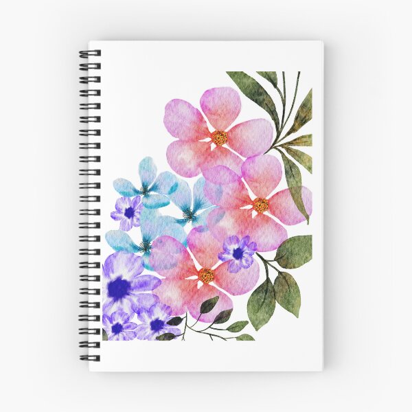 Item preview, pink and blue  floral botanical art designed and sold by introvertarts.