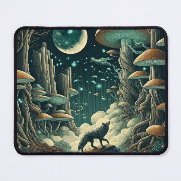 Item preview, Mystical Wolf Under Moonlight – Fantasy Forest designed and sold by Dogandesighn.