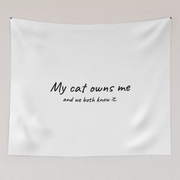 Item preview, My Cat Owns Me Funny Tee designed and sold by low battery meme design.