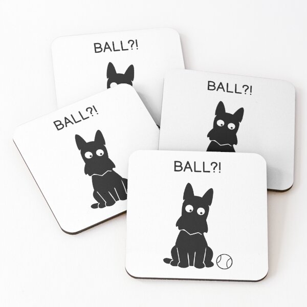 Item preview, BALL?! Funny Black Dog Sticker designed and sold by FUEGO & NOX.