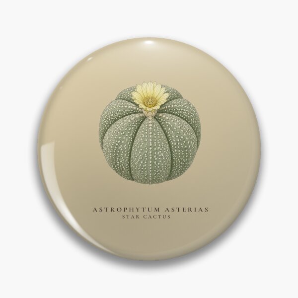 Item preview, Star Cactus Vintage Botanical Illustration Astrophytum Asterias designed and sold by Panom Suavichien.