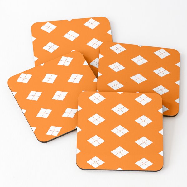 Item preview, Takeda Shingen Crest - Takeda Bishi Samurai Mon White Orange Tile / Japanese Crest designed and sold by 戦国まーけっと SENGOKU MARKET.