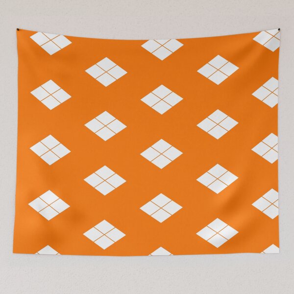 Item preview, Takeda Shingen Crest - Takeda Bishi Samurai Mon White Orange Tile / Japanese Crest designed and sold by 戦国まーけっと SENGOKU MARKET.