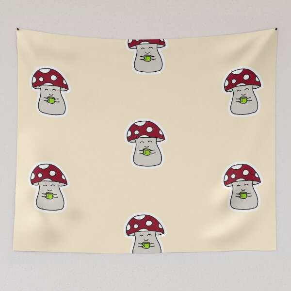 Item preview, Mushroom Creature Drinking Tea designed and sold by Cute-Chaotic-Co.