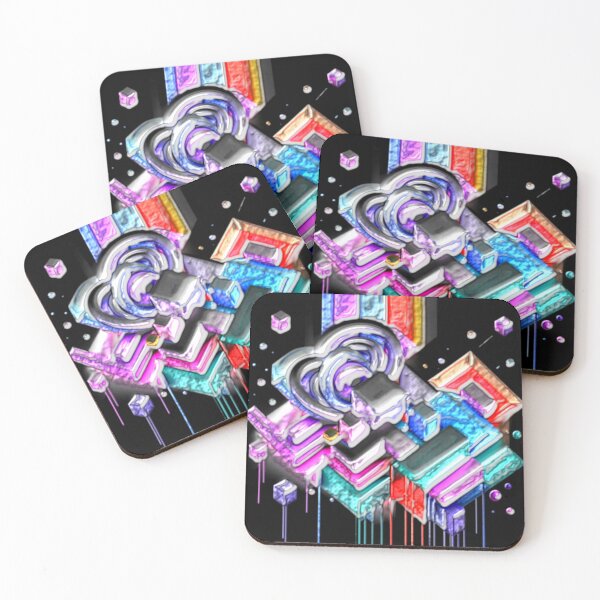 Item preview, cubic fusion C dark hsl colorful geometric abstract design designed and sold by SmashingDeals.