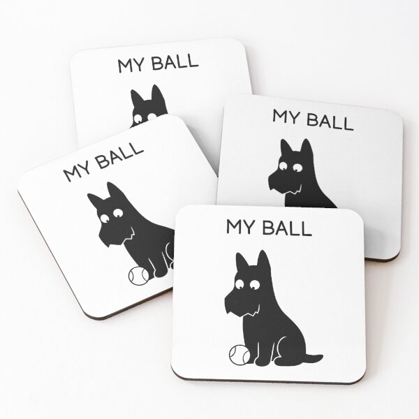 Item preview, MY BALL Funny Black Dog Sticker designed and sold by FUEGO & NOX.