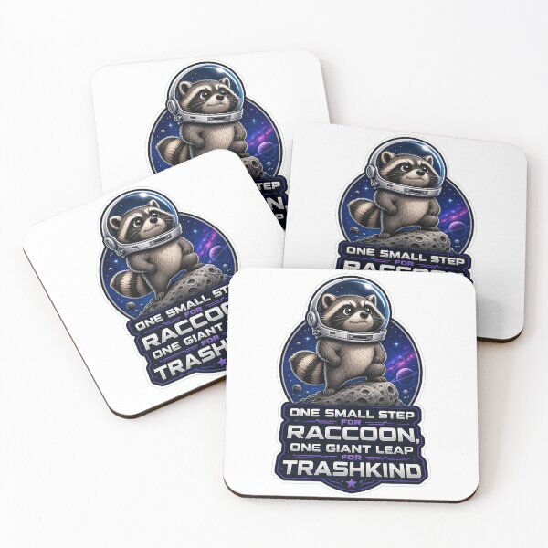 Item preview, Astronaut Jimothy Raccoon Space One Giant Leap Meme designed and sold by GraphixKing999.