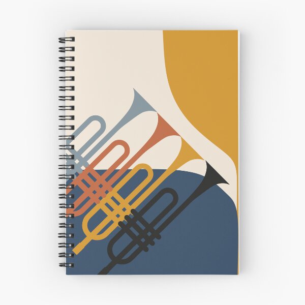 Item preview, Minimalist Trumpet Ensemble Wall Art | Modern Brass Instrument Illustration | Mid-Century Jazz Music Print designed and sold by Studio pod Burom.