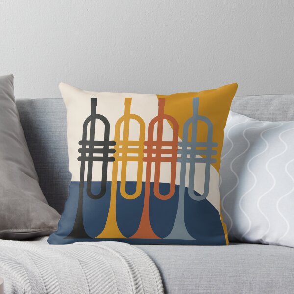 Item preview, Minimalist Trumpet Quartet Print | Mid-Century Modern Brass Instrument Wall Art | Abstract Jazz Music Illustration designed and sold by Studio pod Burom.