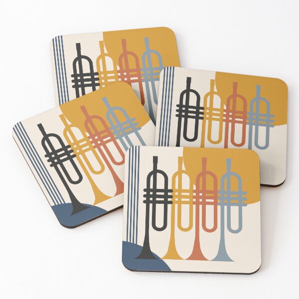 Item preview, Trumpet Quartet Wall Art | Minimalist Brass Instrument Print | Mid-Century Modern Jazz Decor | Abstract Music Illustration designed and sold by Studio pod Burom.
